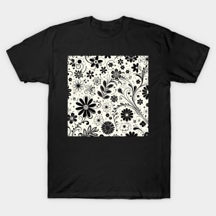 Black and White Floral T-Shirt